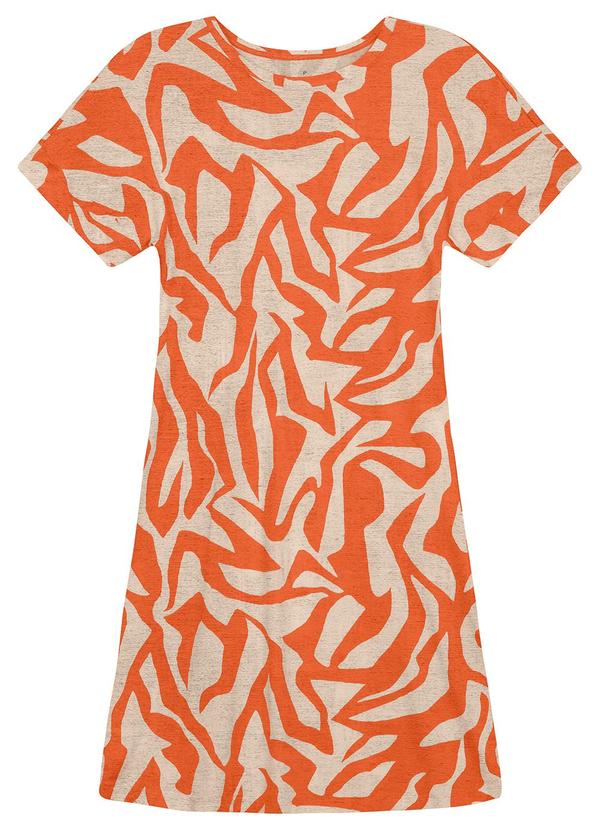 Vestido Curto Amplo Orgânica Laranja
