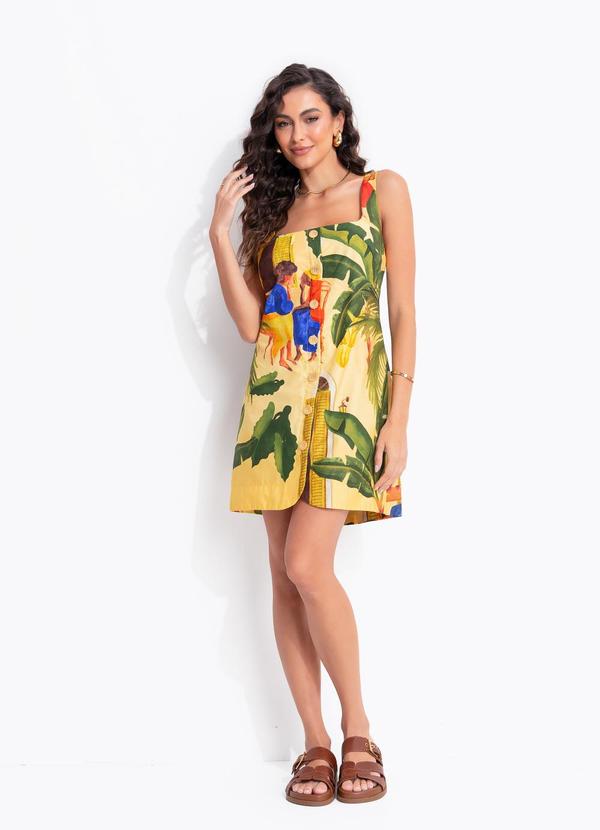 Vestido Curto Café da Tarde Amarelo