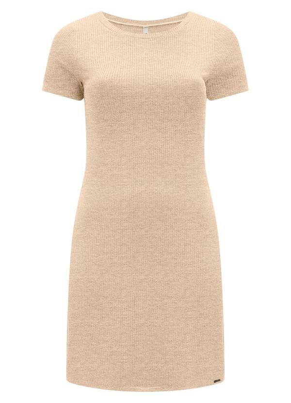 Vestido Curto Canelado Básico Plus Size Mescla