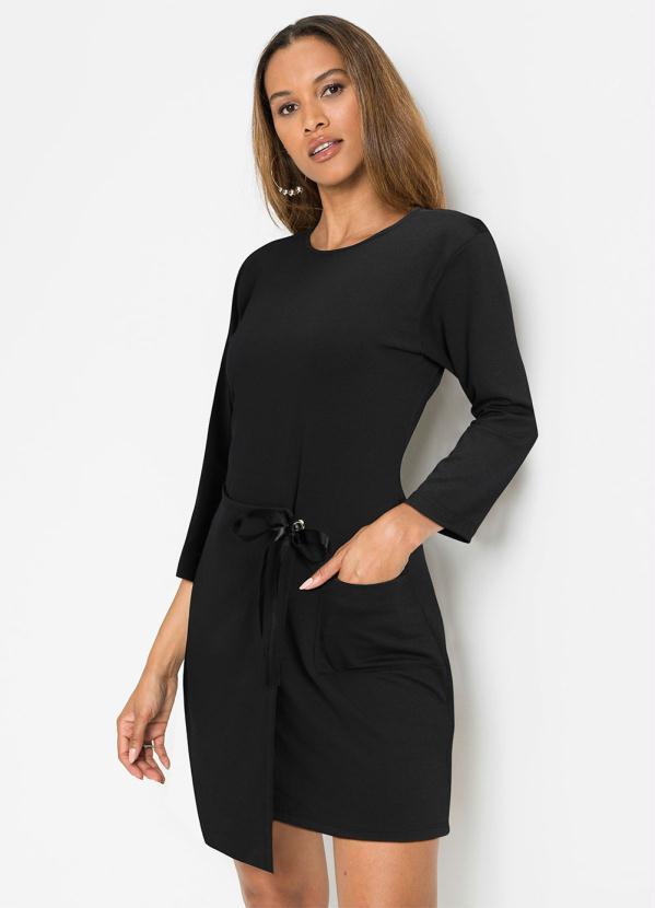 Vista 2 Vestido Curto com Amarração Preto bonprix bonprix