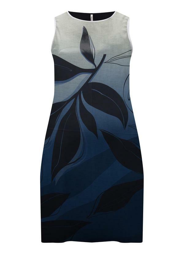 Vista 2 Vestido Curto com Frente Estampada Azul Lunender Mais Mulher Lunender Mais Mulher