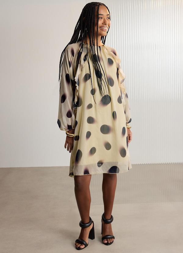 Vestido Curto com Transparência Preto