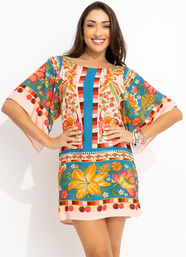 Vestido Curto Cor da Flor Rosa