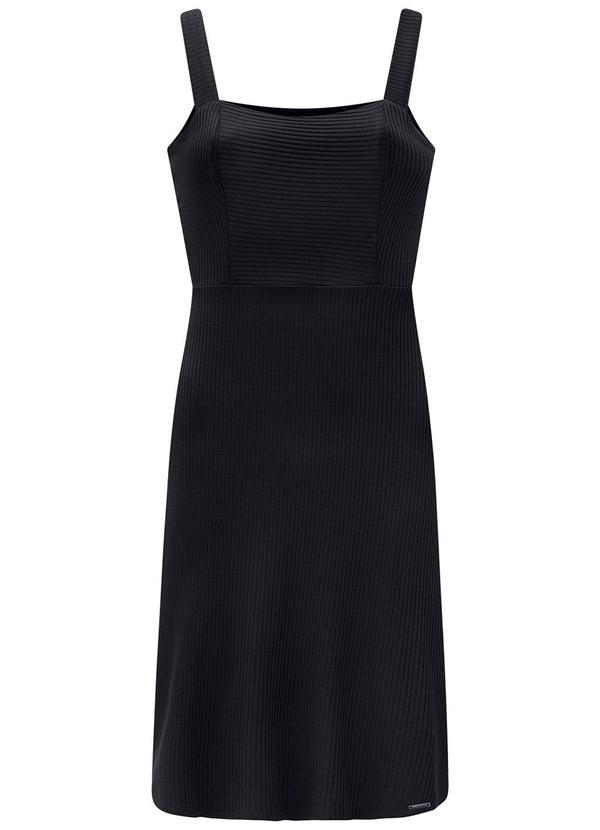 Vista 2 Vestido Curto de Alças com Decote Reto Preto Lunender Lunender