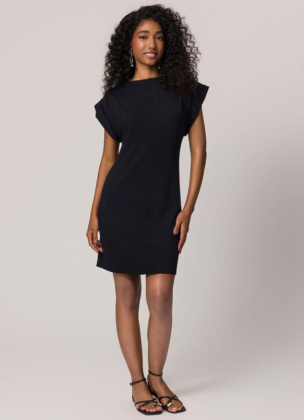 Vestido Curto de Manga Longa Preto