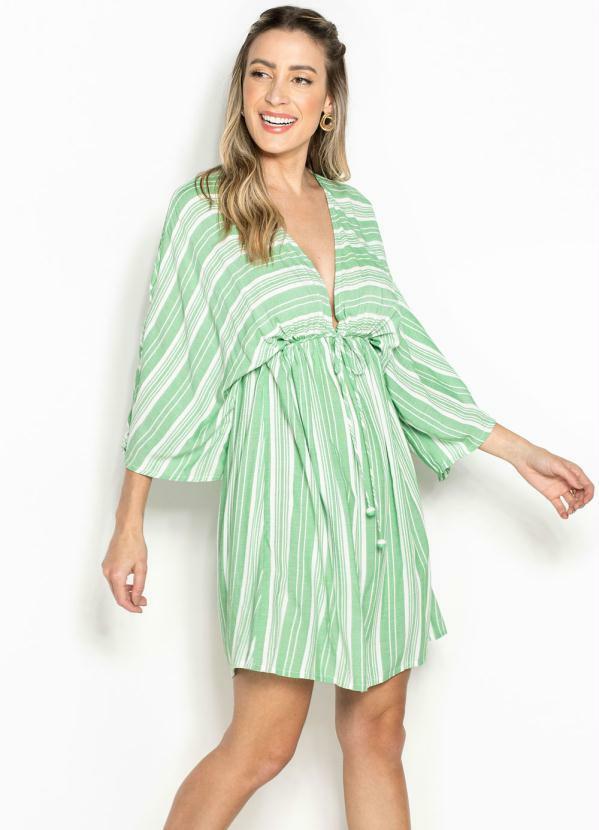 Vestido Curto de Viscose Listra Acapulco Verde