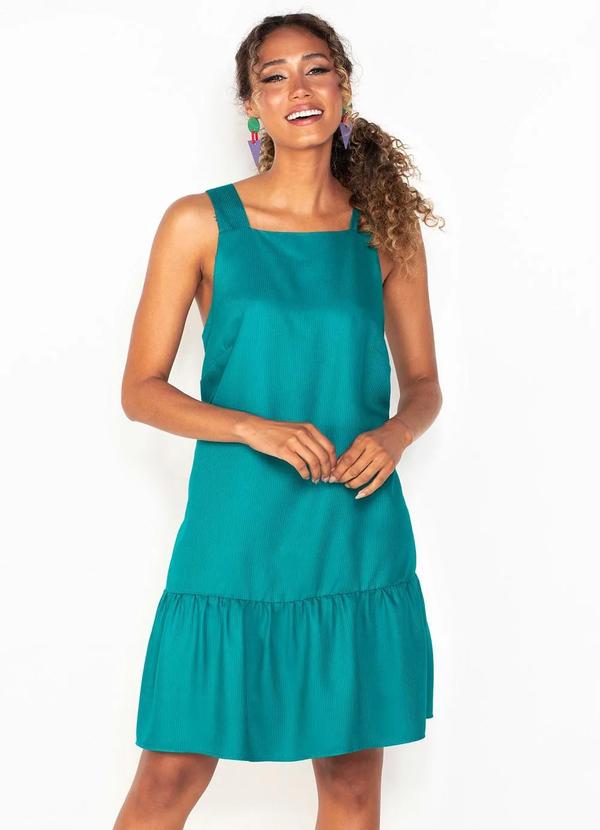 Vestido Curto de Viscose Verde