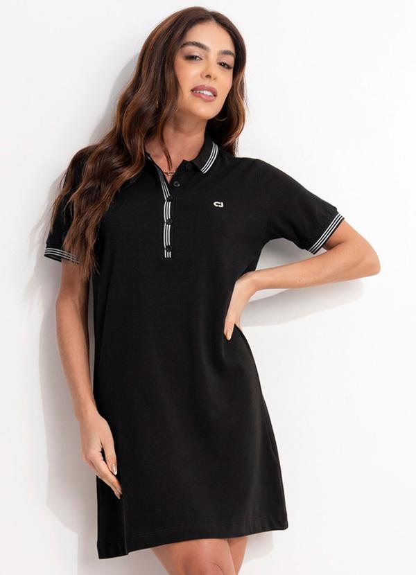 Vestido Curto em Algodão Cj Preto