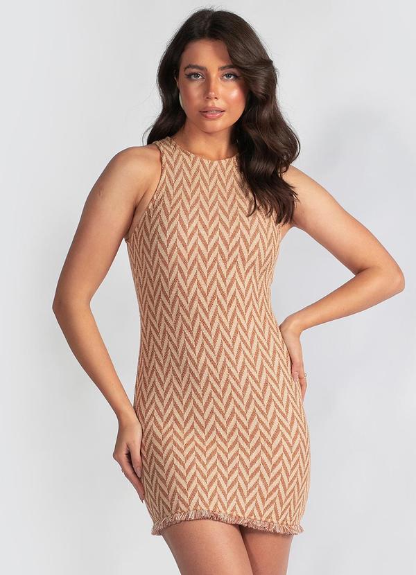 Vestido Curto em Malha Estampado