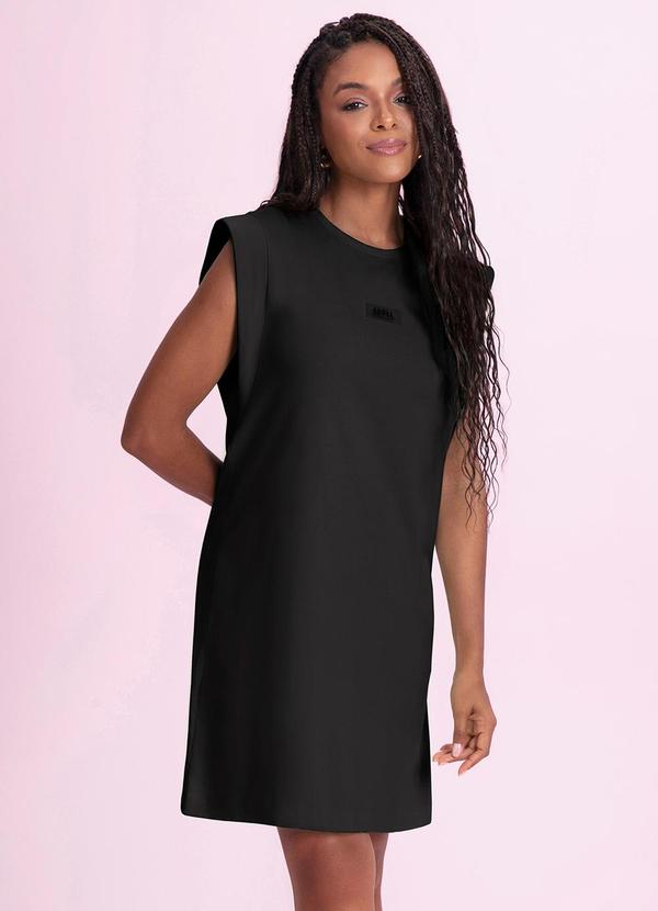 Vestido Curto em Meia Malha Preto