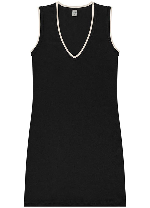 Vista 2 Vestido Curto em Ribana Preto Rovitex Rovitex