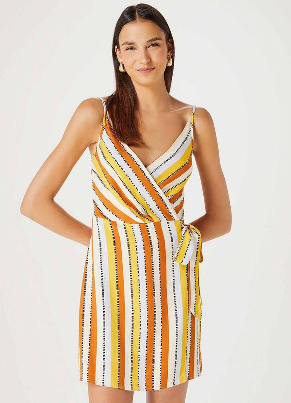 Vestido Curto em Viscose Estampado