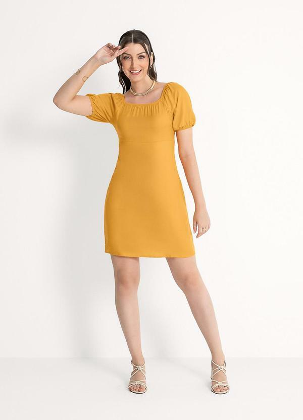 Vestido Curto em Viscose Laranja
