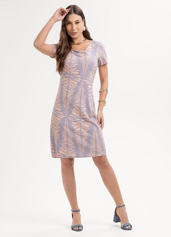 Vestido Curto em Viscose Roxo