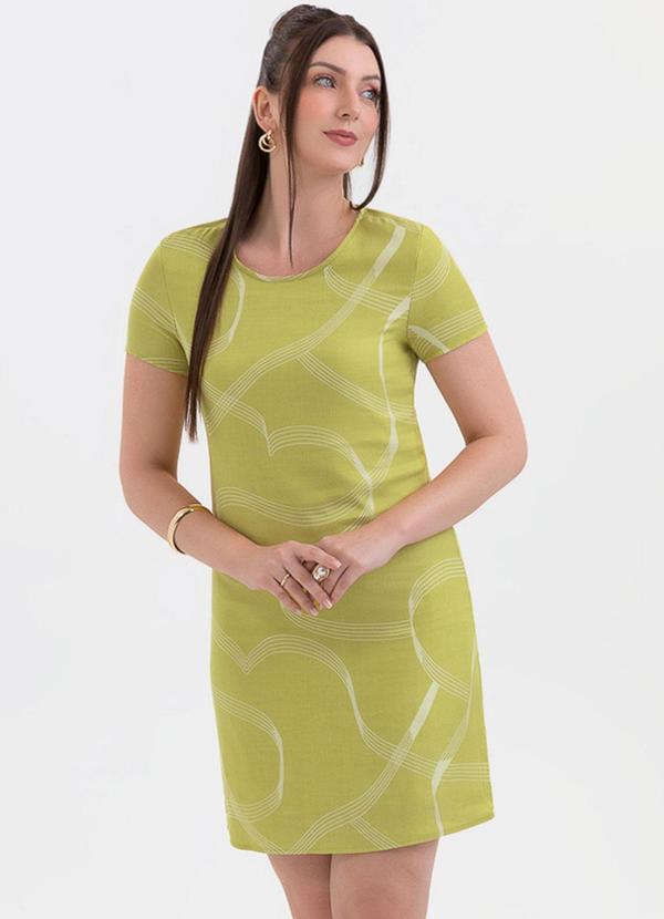 Vestido Curto em Viscose Sarjada Verde