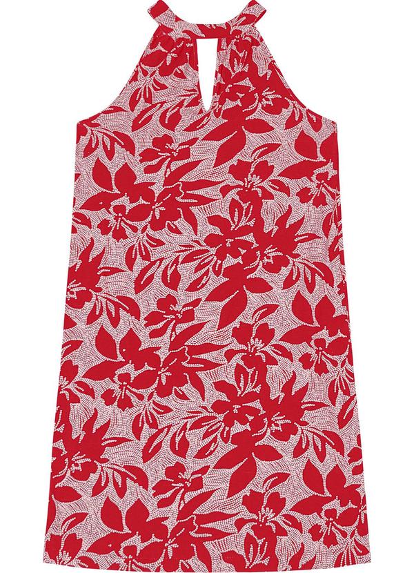 Vestido Curto em Viscotorcion Vermelho