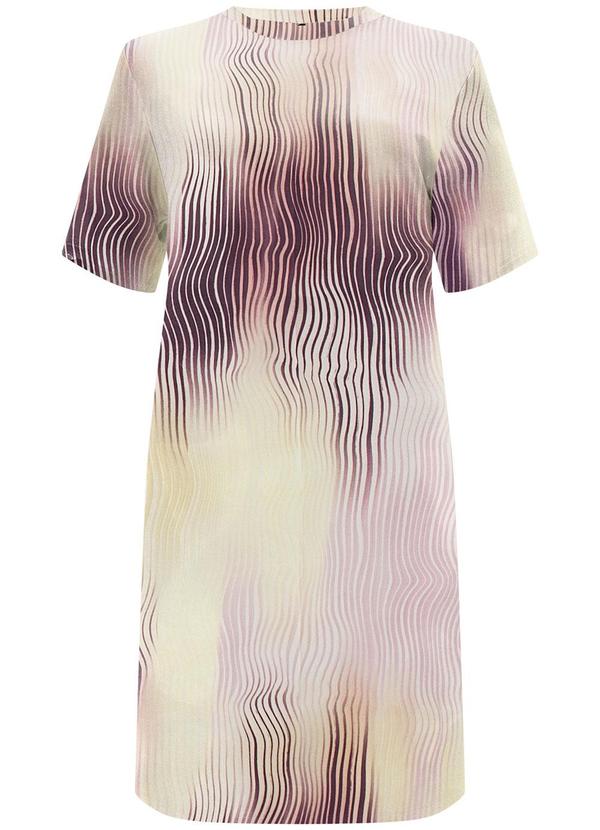 Vestido Curto Estampado Bolsos em Malha Roxo
