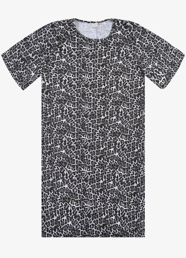 Vestido Curto Estampado Feminino Preto
