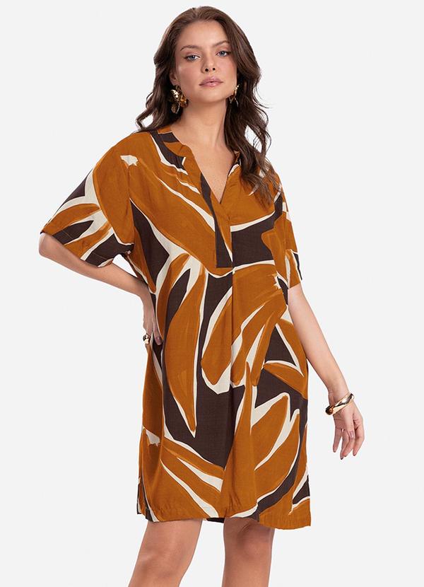 Vista 2 Vestido Curto Estampado Marrom Endless Endless