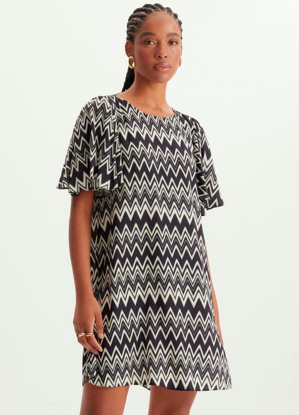 Vista 2 Vestido Curto Evasê de Viscose Estampado Lança Perfume Lança Perfume