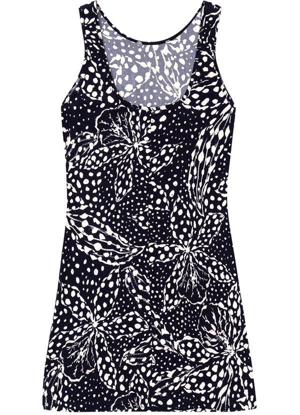 Vestido Curto Evasê Floral Preto