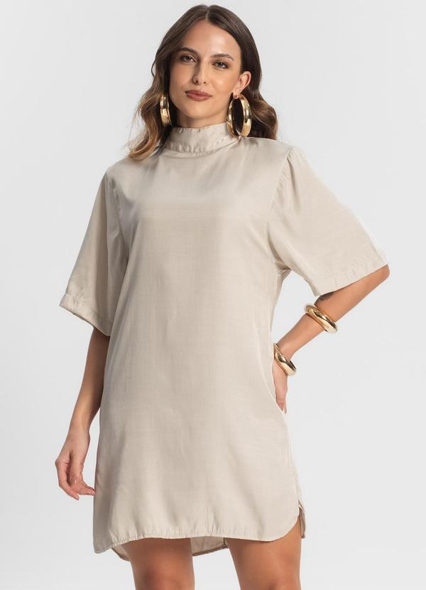 Vestido Curto Feminino Bege