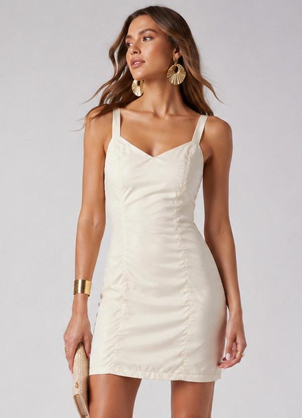 Vestido Curto Feminino de Alça Branco