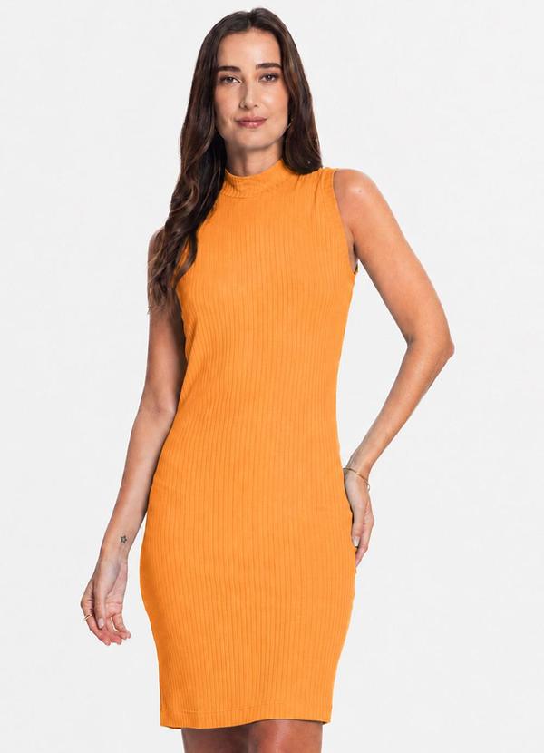 Vestido Curto Feminino em Ribana Amarelo