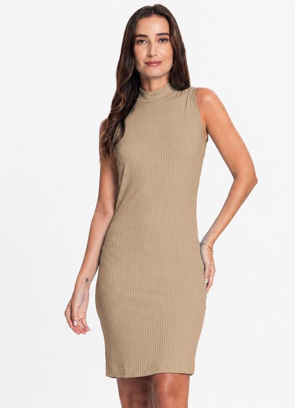 Vestido Curto Feminino em Ribana Bege