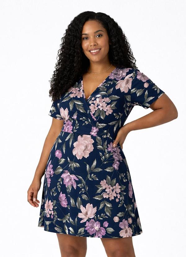 Vestido Curto Feminino Plus Size Helanca Azul