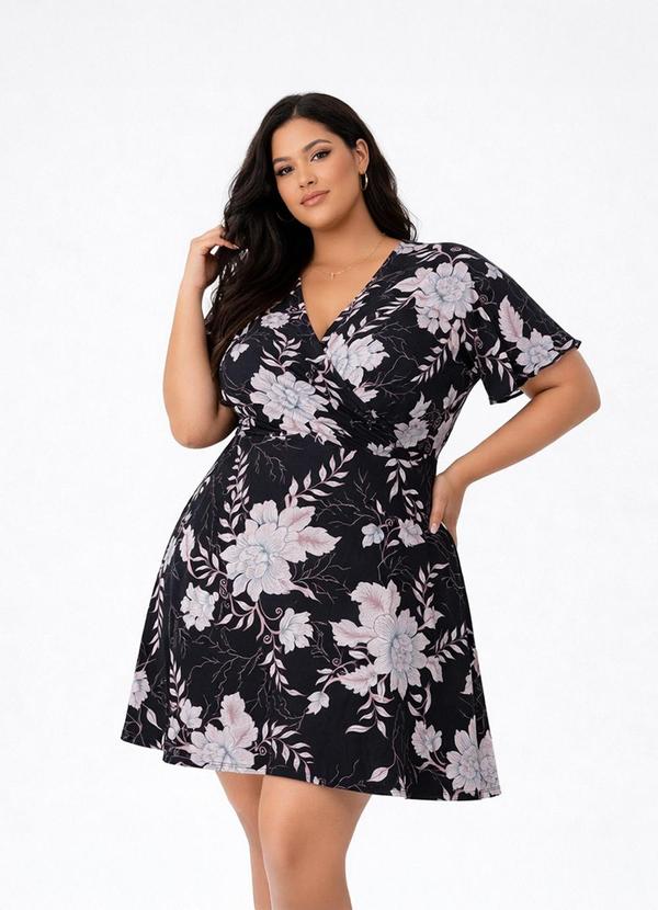 Vestido Curto Feminino Plus Size Helanca Preto