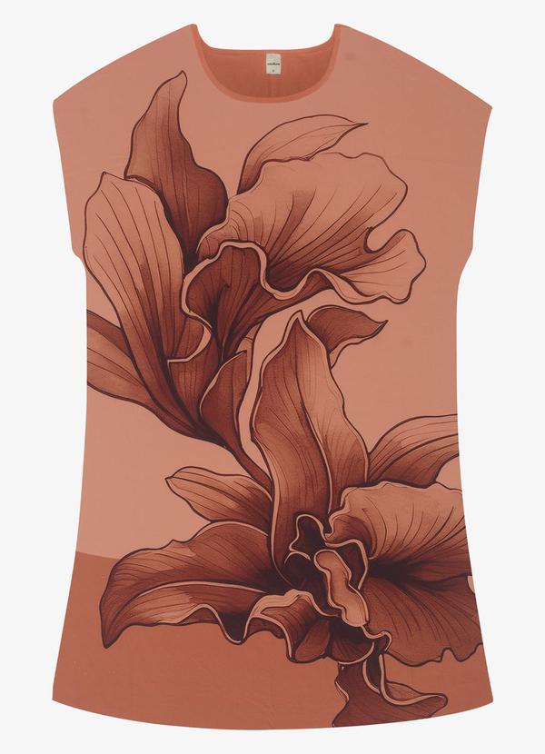Vestido Curto Feminino Poly Flex Marrom
