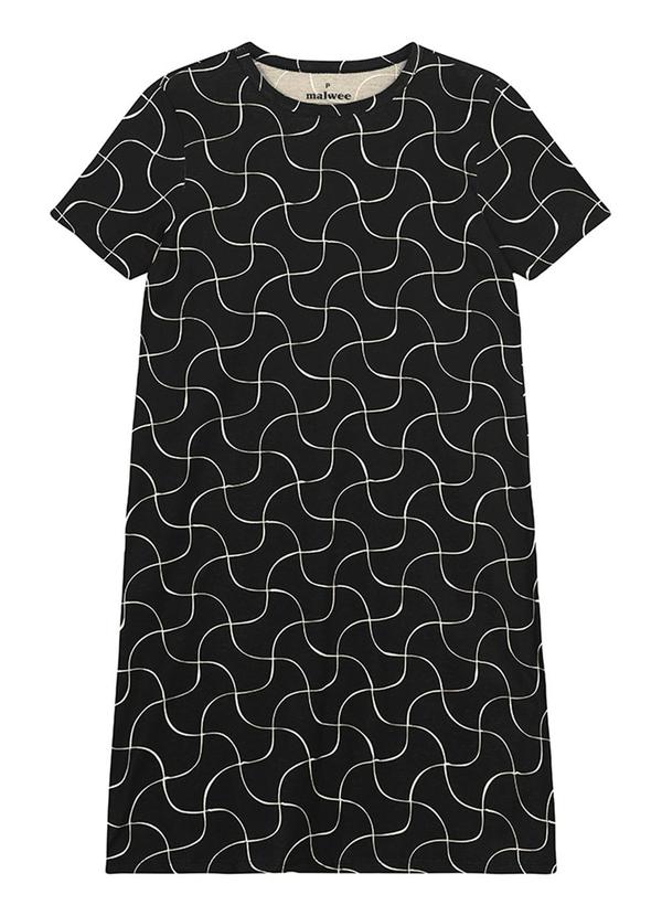 Vestido Curto Fine Line em Malha Preto