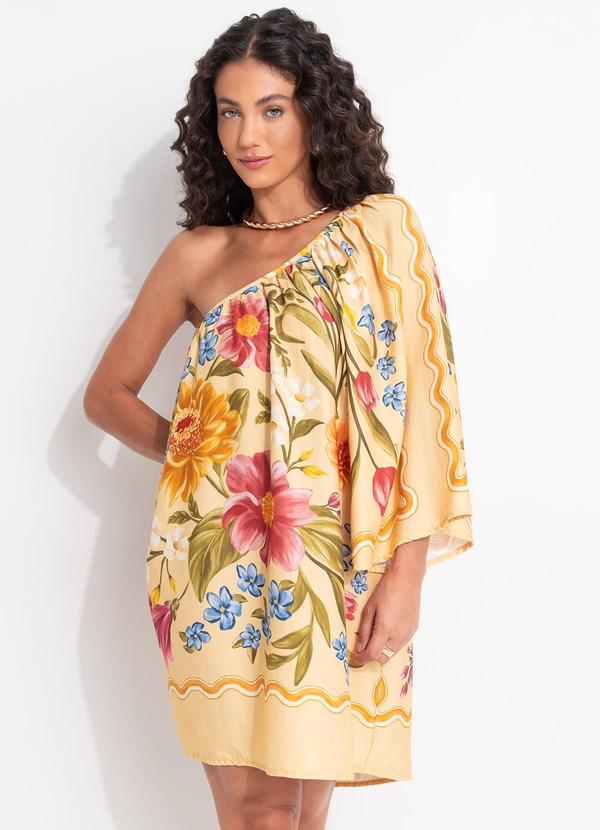 Vestido Curto Floral Mari Amarelo