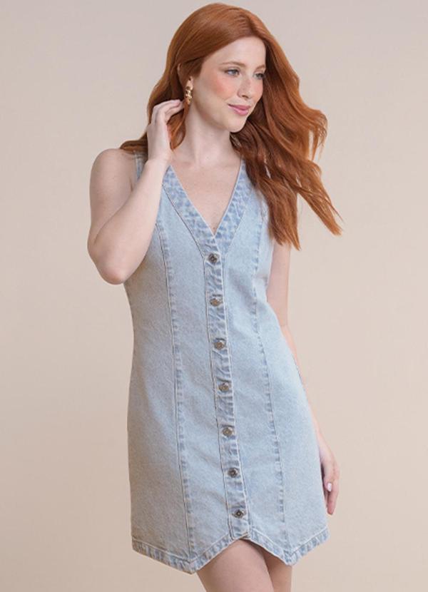 Vestido Curto Jeans Claro