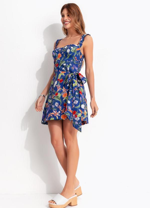 Vestido Curto Legumes Azul