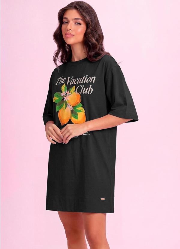 Vestido Curto Limões Malhão Cinza