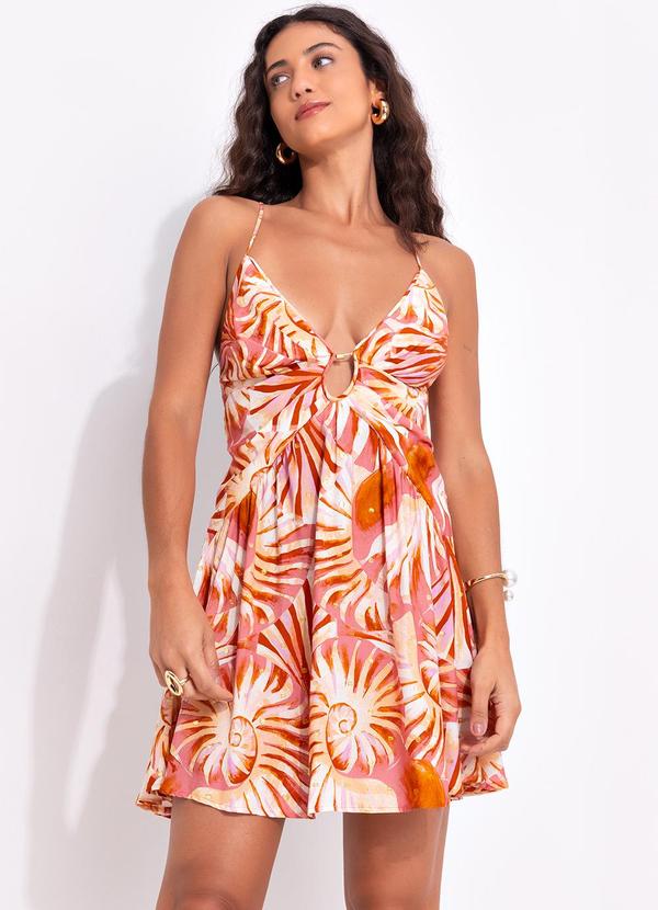 Vestido Curto Mar de Concha Laranja