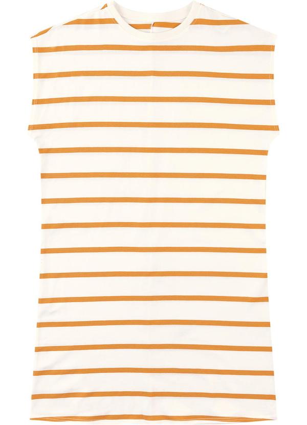 Vista 2 Vestido Curto Muscle Listrado Amarelo Malwee Malwee