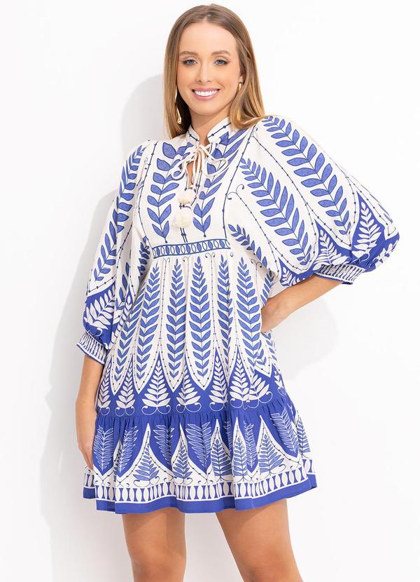 Vestido Curto Samambaia Azul