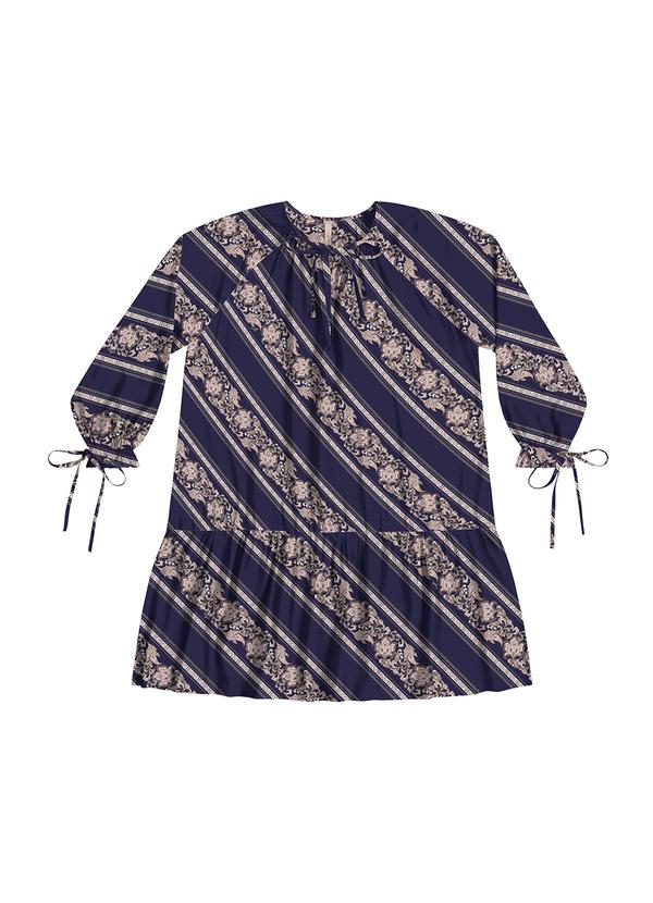 Vestido Curto Viscose Azul