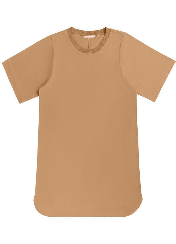 Vestido Curto Viscose Bege