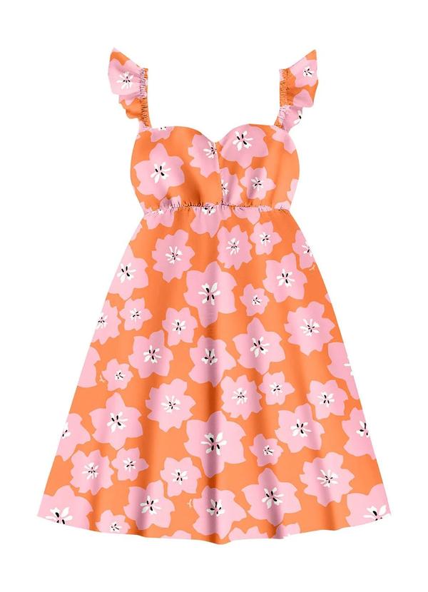 Vista 2 Vestido Curto Viscose Laranja Angel Angel