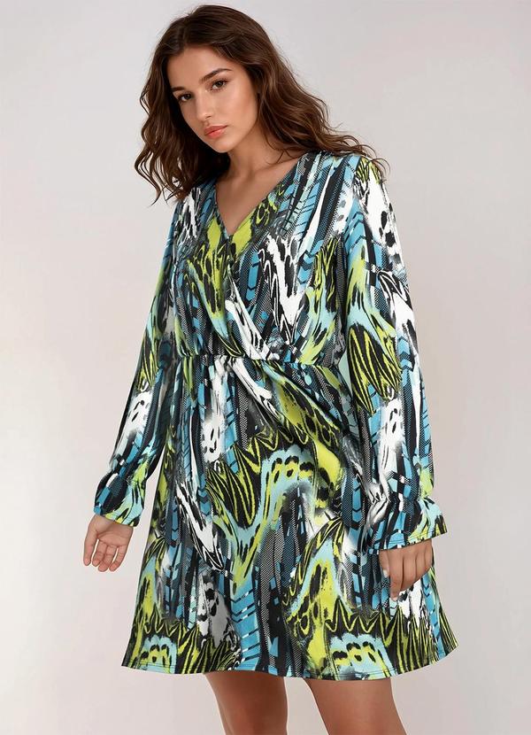 Vestido Decote Transpassado New Waves Verde