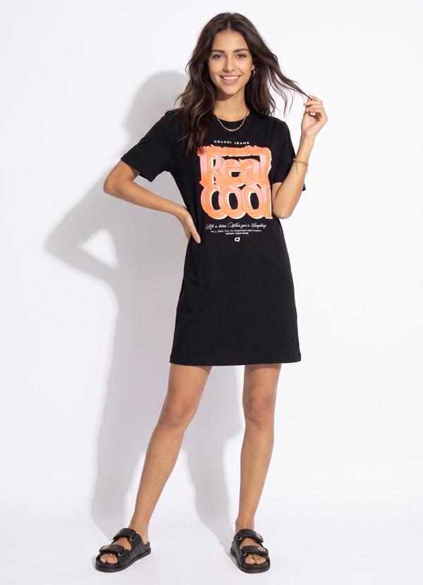 Vestido em Algodão Cj Preto
