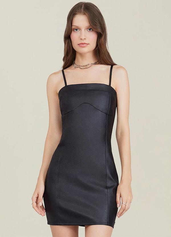 Vestido em Fake Leather Preto