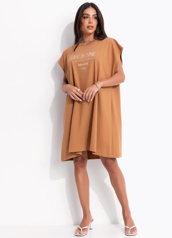 Vestido em Malha Marrom