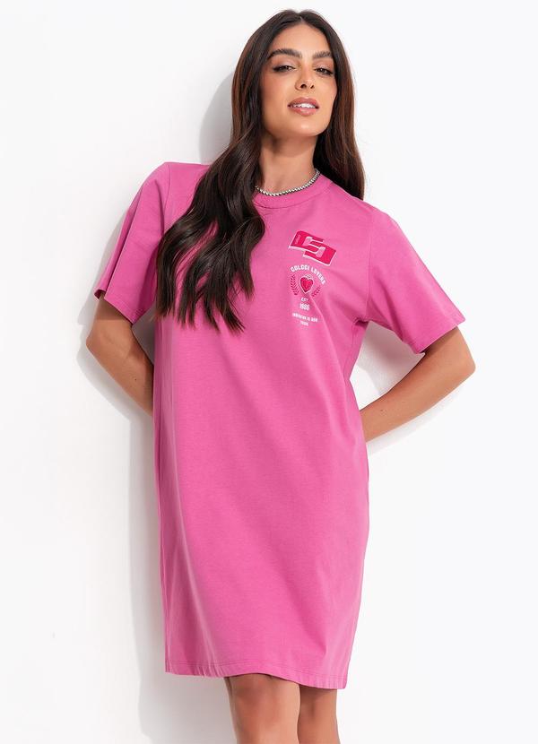 Vista 2 Vestido em Malha Rosa Colcci Colcci