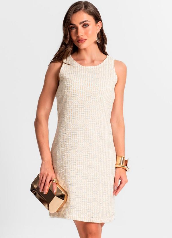 Vestido em Tricot Duo Bege