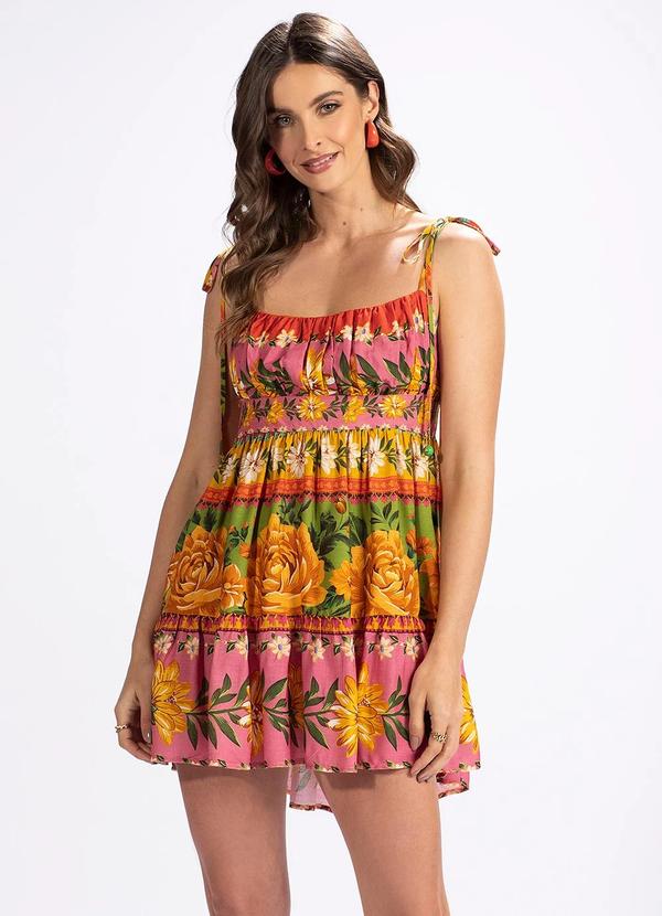 Vestido em Viscose Flori Rosa
